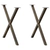 vidaXL s&ouml;&ouml;gilaua jalad, X-kujulised, 2 tk, naturaalne teras, 70 x (72&ndash;73) cm, teras