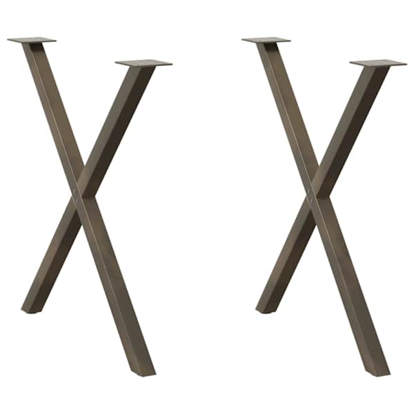 vidaXL s&ouml;&ouml;gilaua jalad, X-kujulised, 2 tk, naturaalne teras, 70 x (72&ndash;73) cm, teras