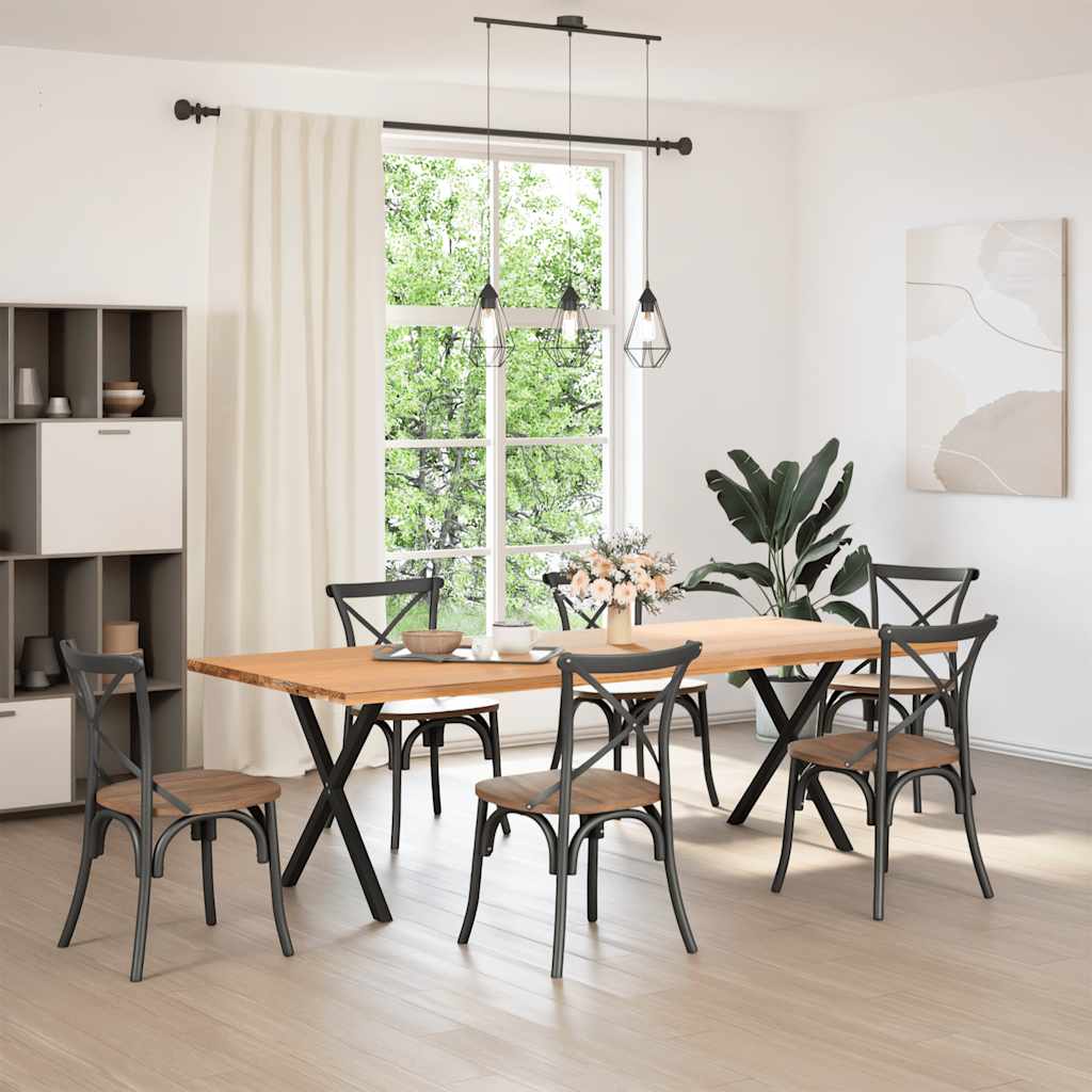 vidaXL Nohy jedálenského stola v tvare X 2 ks čierny 80x(72-73) cm