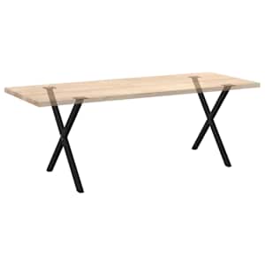 Nohy k jídelnímu stolu ve tvaru X, 2 ks, černé, 80 x (72-73) cm, ocel - obrázek 8