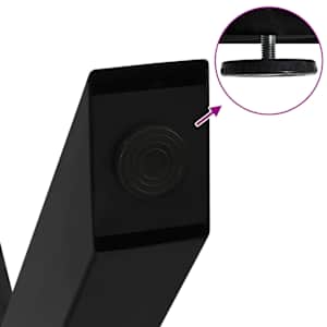 Nohy k jídelnímu stolu ve tvaru X, 2 ks, černé, 80 x (72-73) cm, ocel - obrázek 9