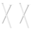 vidaXL s&ouml;&ouml;gilaua jalad, X-kujulised, 2 tk, valged, 80 x (72&ndash;73) cm, teras