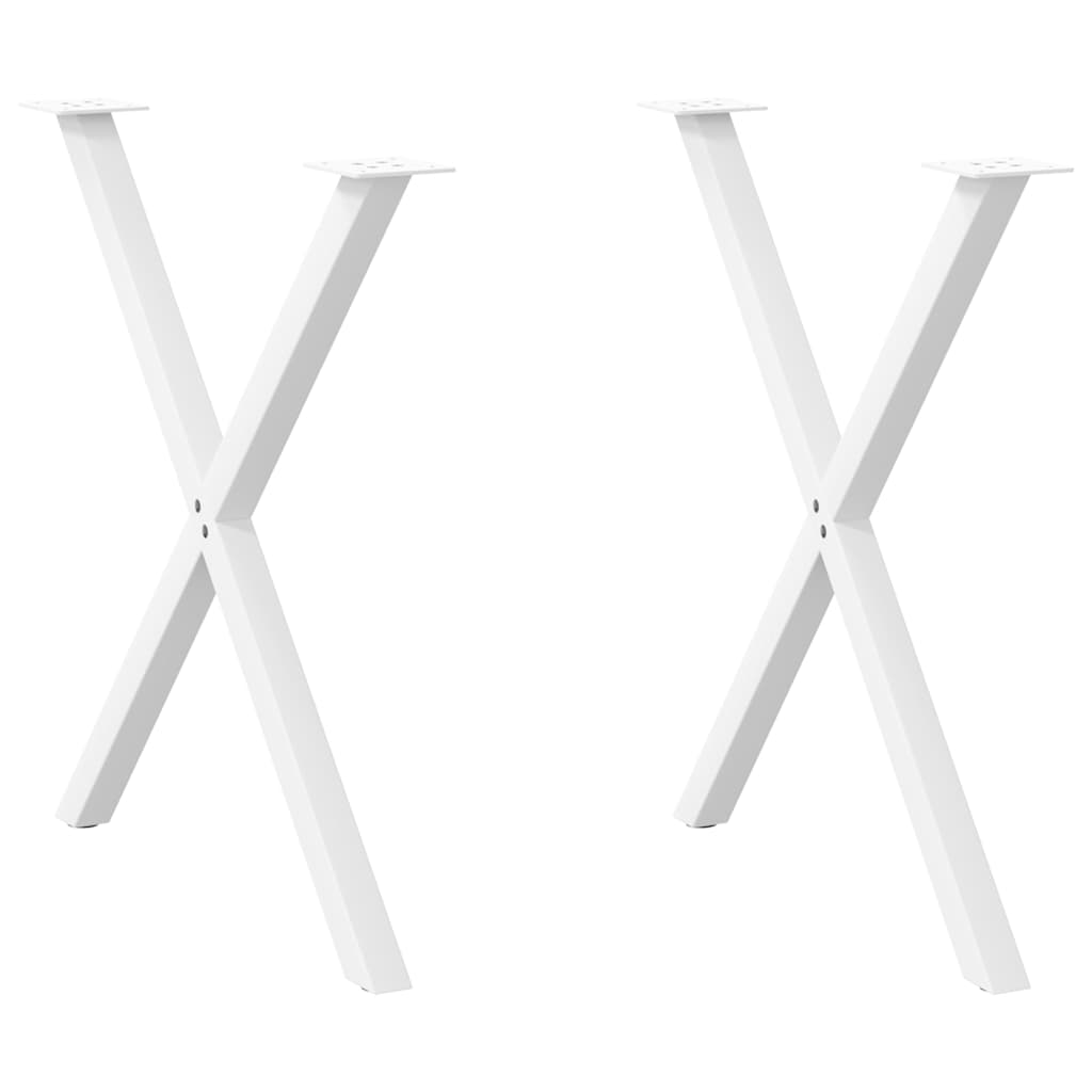 vidaXL Picioare de masă în formă de X 2 buc alb 80x(72-73) cm oțel