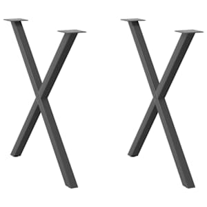 Nohy k jídelnímu stolu ve tvaru X, 2 ks, antracitové, 80 x (72-73) cm, ocel - obrázek 1