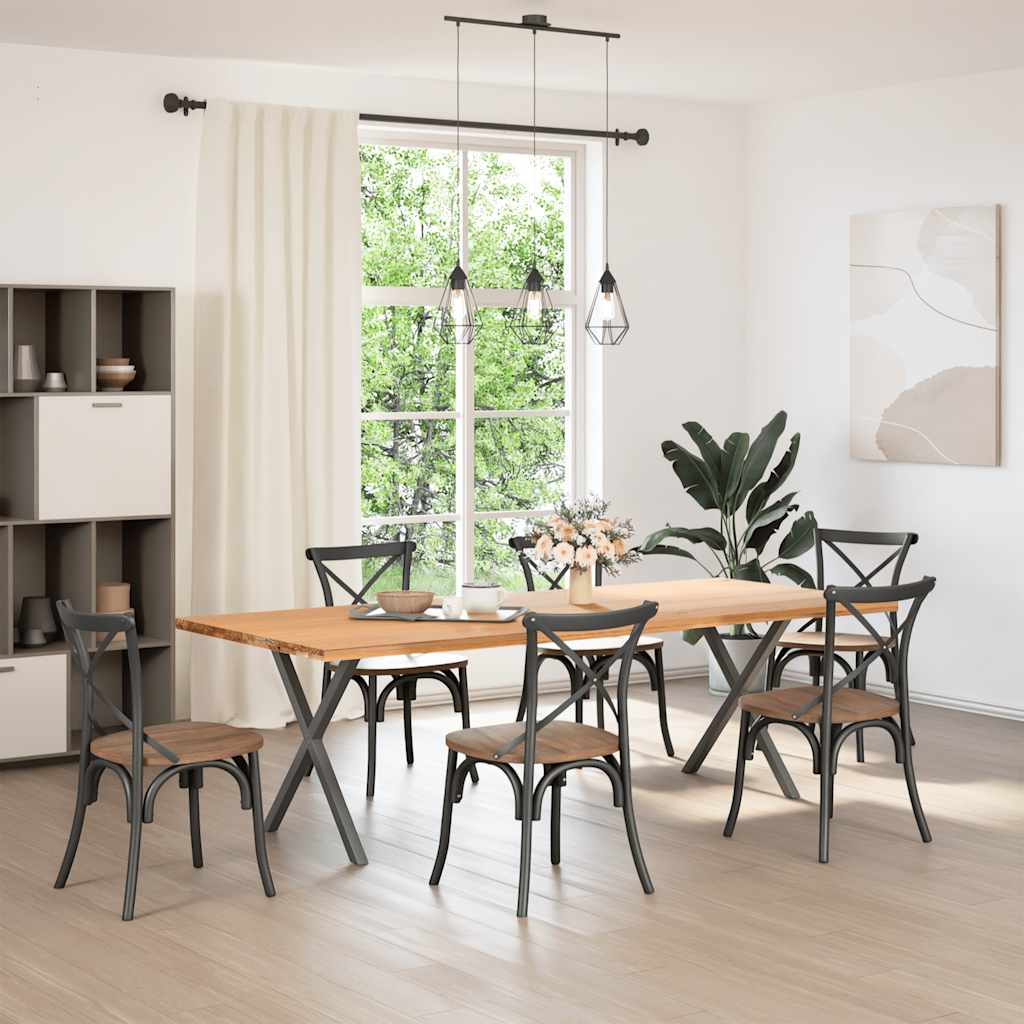 vidaXL Eettafelpoten 2 st X-vormig 80x(72-73) cm staal antraciet afbeelding