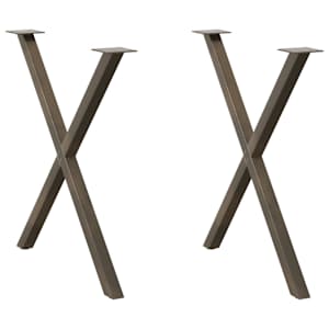 Nohy k jídelnímu stolu ve tvaru X, 2 ks, přírodní ocel, 80 x (72-73) cm, ocel - obrázek 1