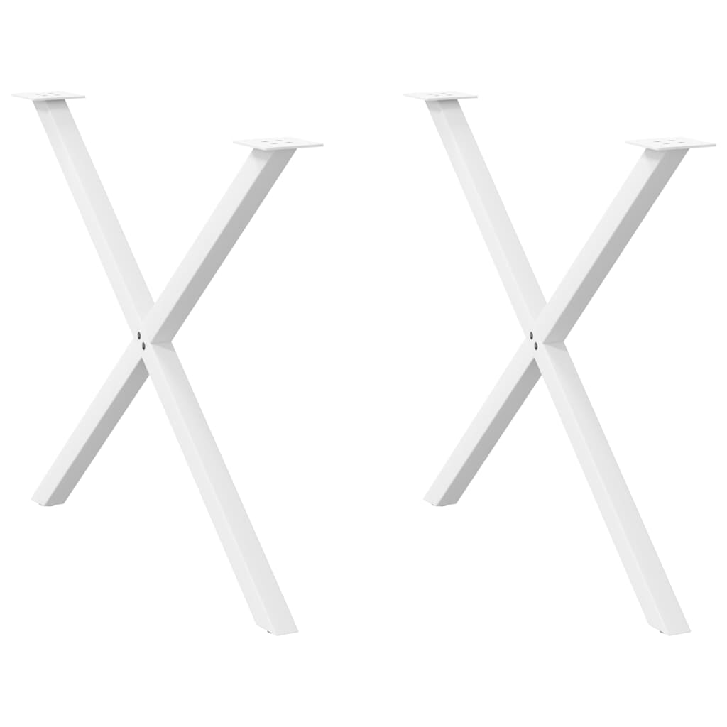vidaXL Nohy k jídelnímu stolu ve tvaru X, 2 ks, bílé, 90 x (72-73) cm, ocel