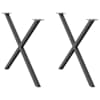vidaXL s&ouml;&ouml;gilaua jalad, X-kujulised, 2 tk, antratsiithall, 90 x (72&ndash;73) cm, teras