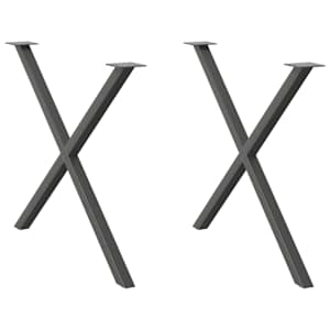 Nohy k jídelnímu stolu ve tvaru X, 2 ks, antracitové, 90 x (72-73) cm, ocel - obrázek 1