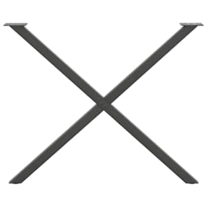Nohy k jídelnímu stolu ve tvaru X, 2 ks, antracitové, 90 x (72-73) cm, ocel - obrázek 5