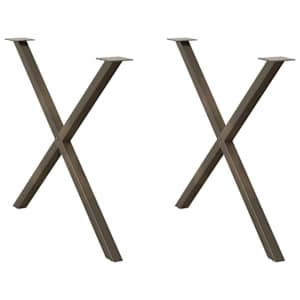 Nohy k jídelnímu stolu ve tvaru X, 2 ks, přírodní ocel, 90 x (72-73) cm, ocel - obrázek 1