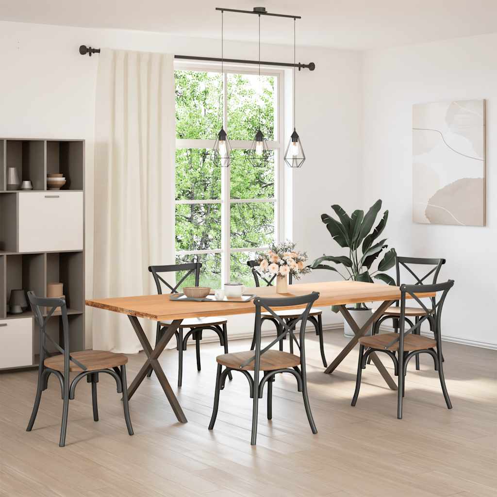 vidaXL Nohy jedálenského stola v tvare X 2 ks 90x(72-73) cm oceľ