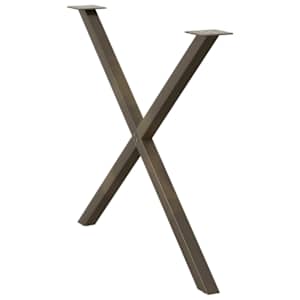 Nohy k jídelnímu stolu ve tvaru X, 2 ks, přírodní ocel, 90 x (72-73) cm, ocel - obrázek 4