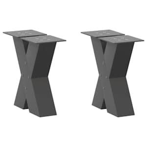 Nohy konferenčního stolku ve tvaru X, 2 ks, antracitové, 30 x (30-31) cm, ocel - obrázek 1