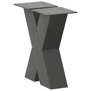 Nohy konferenčního stolku ve tvaru X, 2 ks, antracitové, 30 x (30-31) cm, ocel - obrázek 4