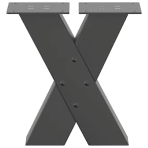 Nohy konferenčního stolku ve tvaru X, 2 ks, antracitové, 30 x (30-31) cm, ocel - obrázek 5