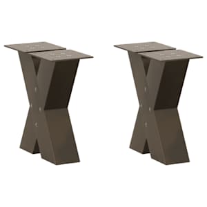 Nohy konferenčního stolku ve tvaru X, 2 ks, přírodní ocel, 30 x (30-31) cm, ocel - obrázek 1