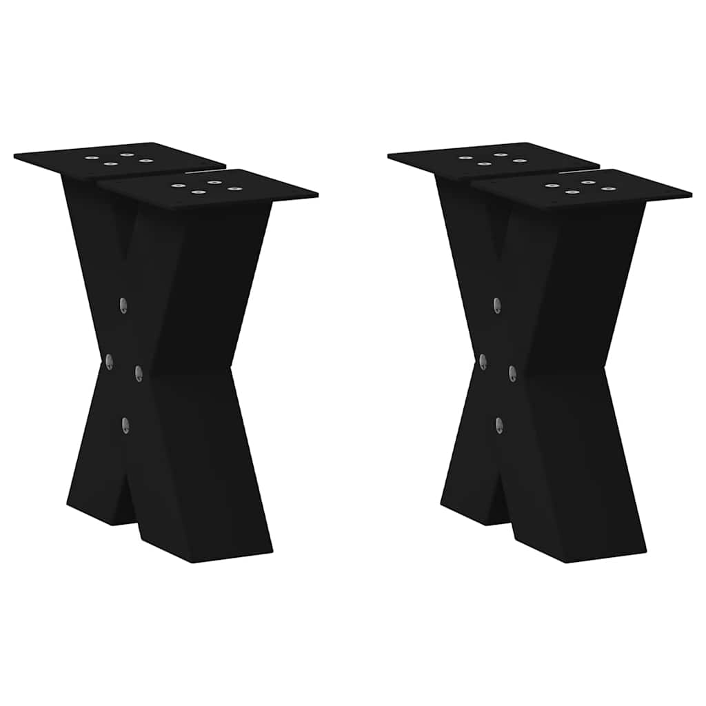 vidaXL Nohy konferenÄŤnĂ­ho stolku ve tvaru X 2 ks ÄŤernĂ© 40x(30-31) cm