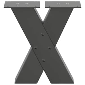 Nohy konferenčního stolku ve tvaru X, 2 ks, antracitové, 40 x (30-31) cm, ocel - obrázek 5