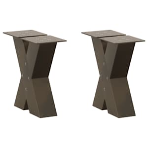 Nohy konferenčního stolku ve tvaru X, 2 ks, přírodní ocel, 40 x (30-31) cm, ocel - obrázek 1