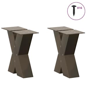 Nohy konferenčního stolku ve tvaru X, 2 ks, přírodní ocel, 40 x (30-31) cm, ocel - obrázek 3