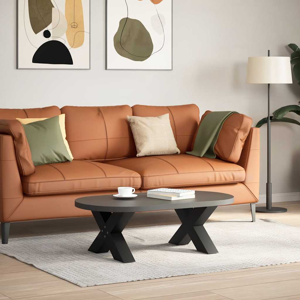 Thumbnail - vidaXL Couchtischbeine X-Form 2 Stk. Schwarz 50x(30-31) cm Stahl