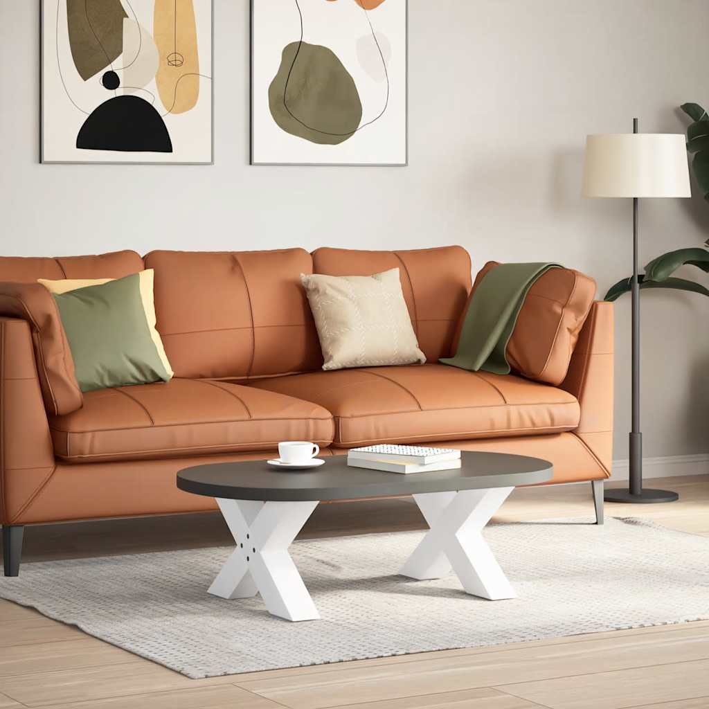 vidaXL Salontafelpoten 2 st X-vormig 50x(30-31) cm staal wit afbeelding