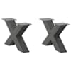 vidaXL kohvilaua jalad, X-kujulised, 2 tk, antratsiithall, 50 x (30-31) cm, teras