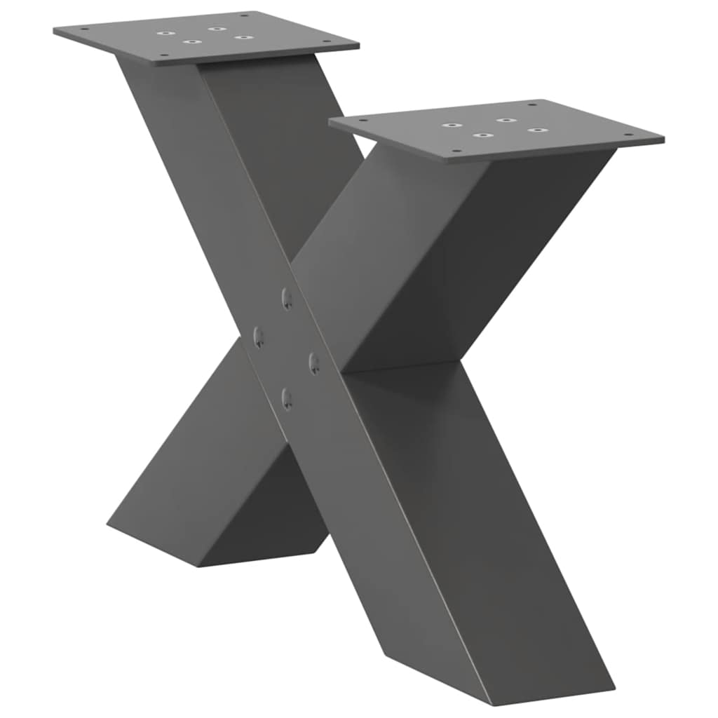 vidaXL Salontafelpoten 2 st X-vormig 50x(30-31) cm staal antraciet, foto 4