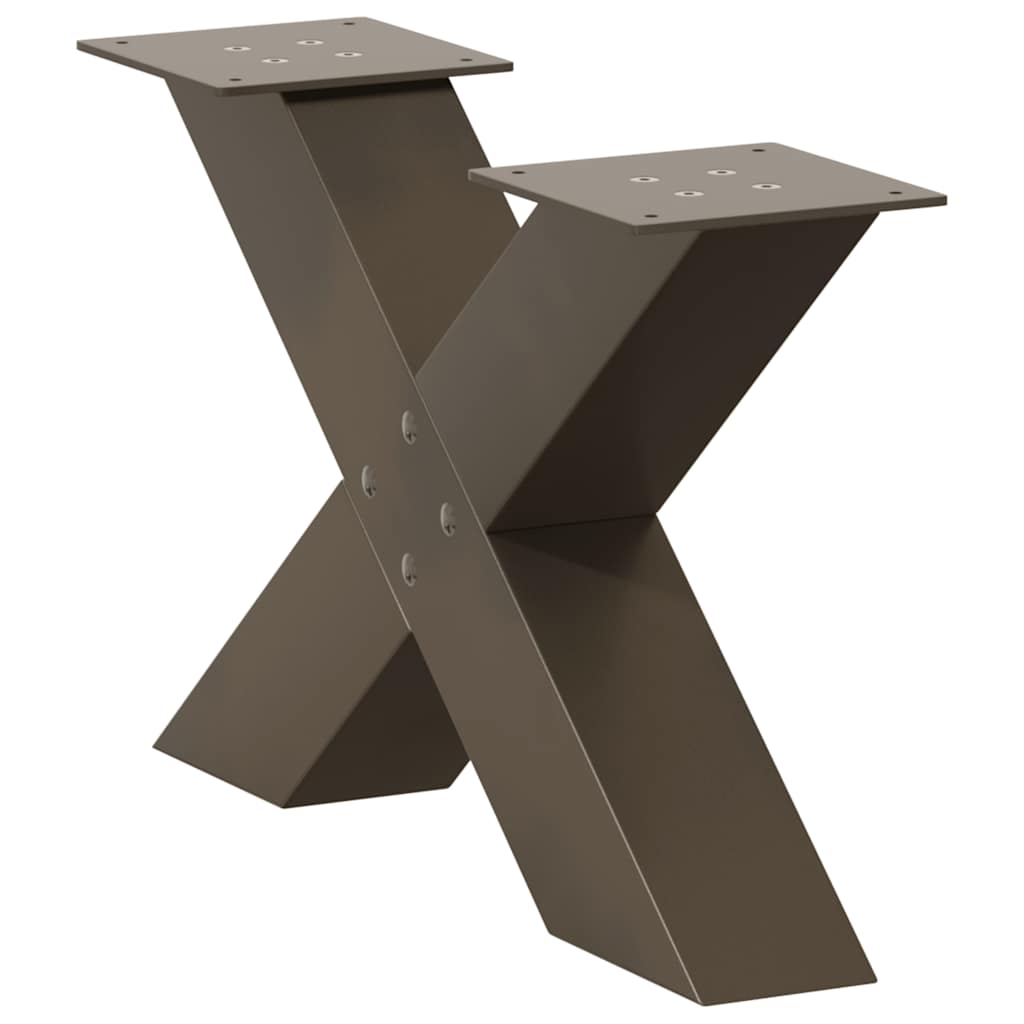 vidaXL Salontafelpoten 2 st X-vormig 60x(30-31) cm staal naturel, foto 4