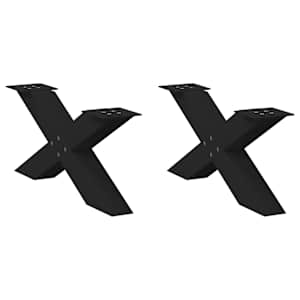 Noge za klubsko mizico v obliki črke X, 2 kosa, črne, 70 x (30-31) cm, jeklo