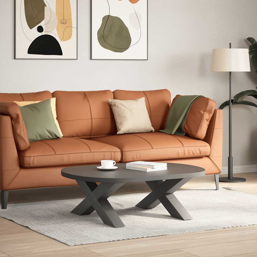 vidaXL Salontafelpoten 2 st X-vormig 70x(30-31) cm staal antraciet afbeelding