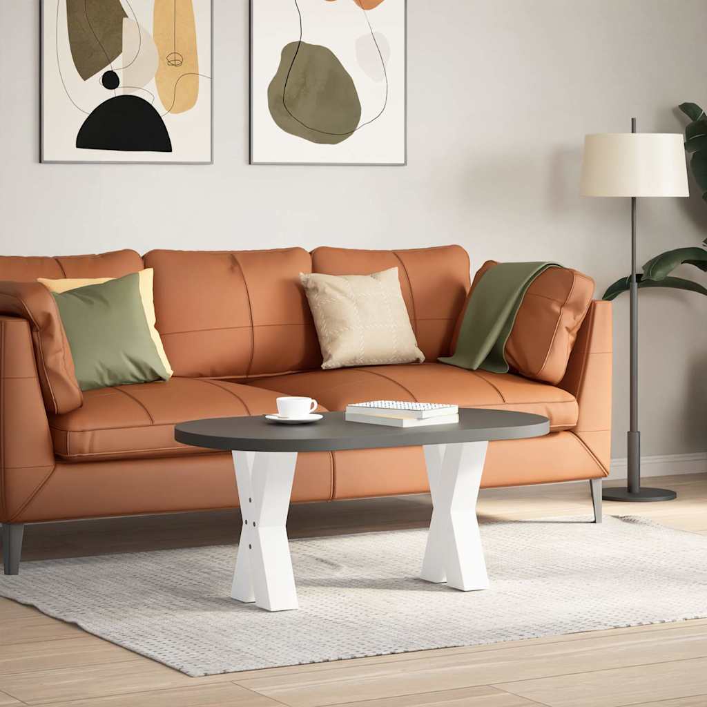 vidaXL Salontafelpoten 2 st X-vormig 28x(42-43) cm staal wit afbeelding