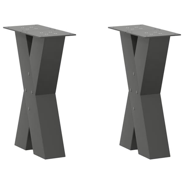 vidaXL kohvilaua jalad, X-kujulised, 2 tk, antratsiithall, 38 x (42&ndash;43) cm, teras