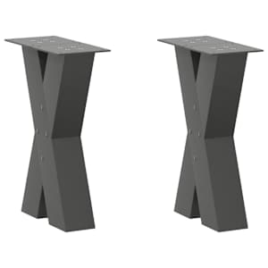 Nohy konferenčního stolku ve tvaru X, 2 ks, antracitové, 38 x (42-43) cm, ocel - obrázek 1