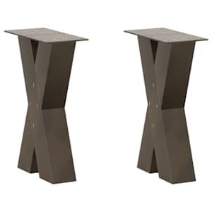 Nohy konferenčního stolku ve tvaru X, 2 ks, přírodní ocel, 38 x (42-43) cm, ocel - obrázek 1