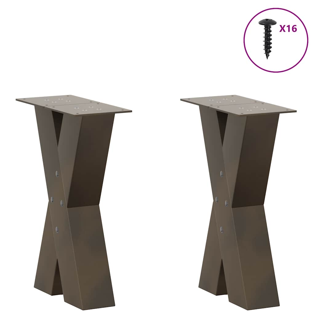 vidaXL Salontafelpoten 2 st X-vormig 38x(42-43) cm staal naturel, foto 2