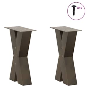 Nohy konferenčního stolku ve tvaru X, 2 ks, přírodní ocel, 38 x (42-43) cm, ocel - obrázek 3
