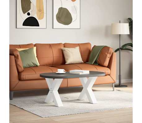 vidaXL Picioare pentru măsuță de cafea &icirc;n formă de X, 2 buc., alb, 50x(42-43) cm, oțel