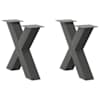 vidaXL kohvilaua jalad, X-kujulised, 2 tk, antratsiithall, 60 x (42&ndash;43) cm, teras