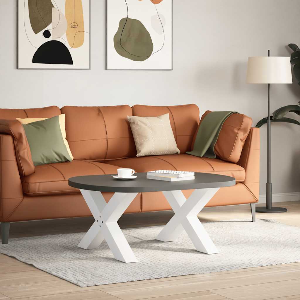 vidaXL Salontafelpoten 2 st X-vormig 70x(42-43) cm staal wit afbeelding