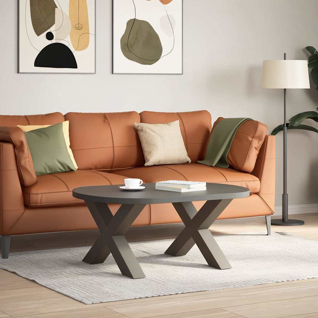 vidaXL Salontafelpoten 2 st X-vormig 70x(42-43) cm staal naturel afbeelding