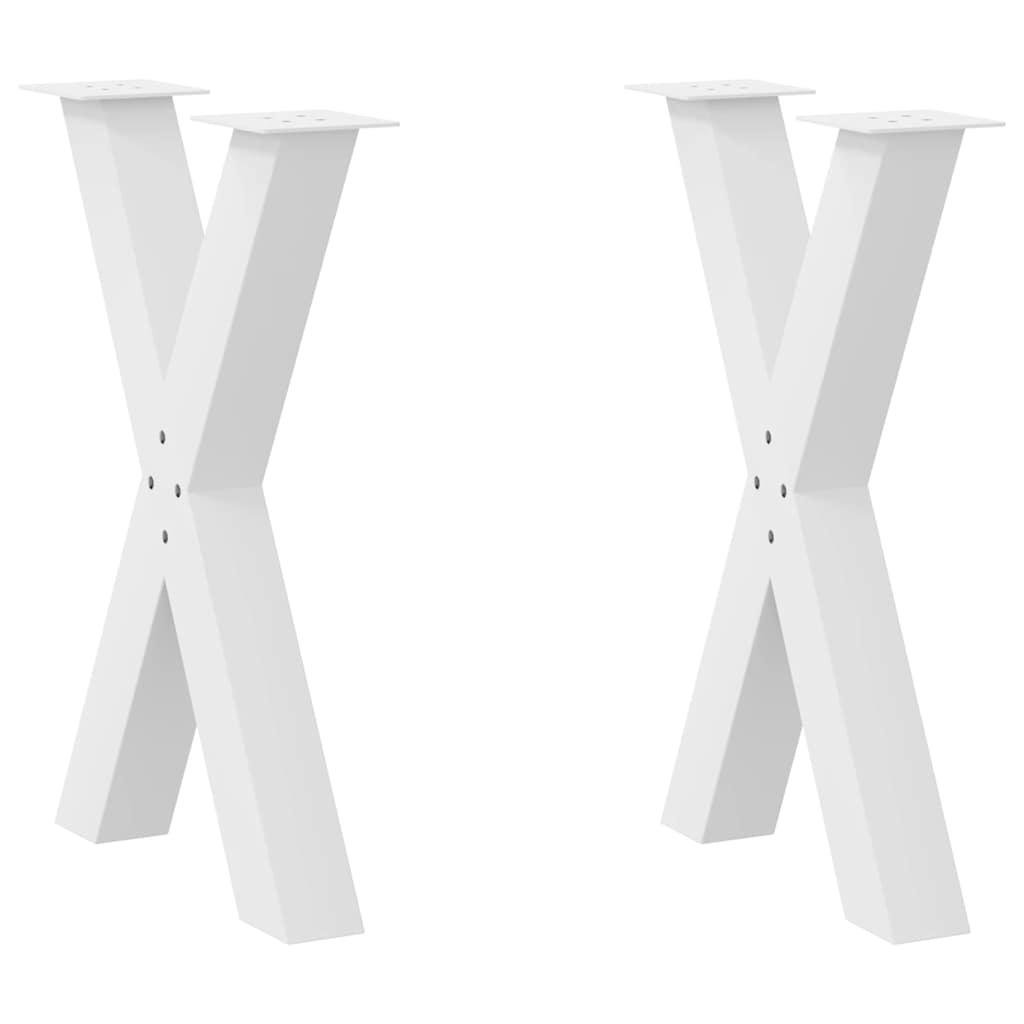 vidaXL Nohy k jídelnímu stolu ve tvaru X, 2 ks, bílé, 50 x (72-73) cm, ocel
