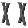 vidaXL s&ouml;&ouml;gilaua jalad, X-kujulised, 2 tk, antratsiithall, 50 x (72&ndash;73) cm, teras