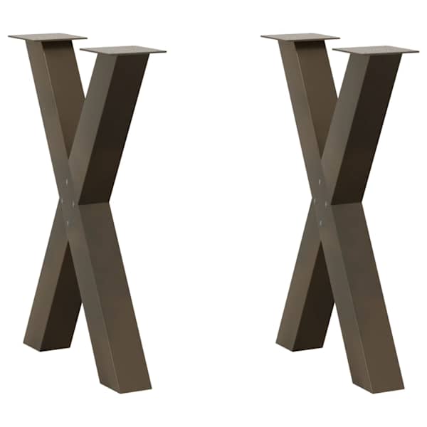 vidaXL s&ouml;&ouml;gilaua jalad, X-kujulised, 2 tk, naturaalne teras, 50 x (72&ndash;73) cm, teras
