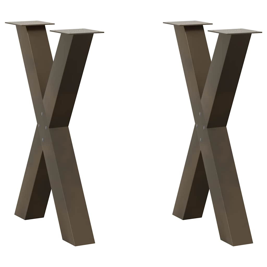 vidaXL Nohy k jídelnímu stolu ve tvaru X, 2 ks, přírodní ocel, 50 x (72-73) cm, ocel