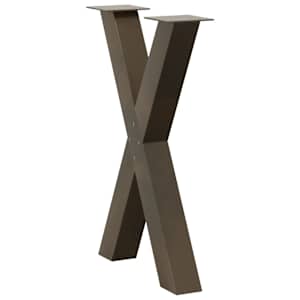 Nohy k jídelnímu stolu ve tvaru X, 2 ks, přírodní ocel, 50 x (72-73) cm, ocel - obrázek 4