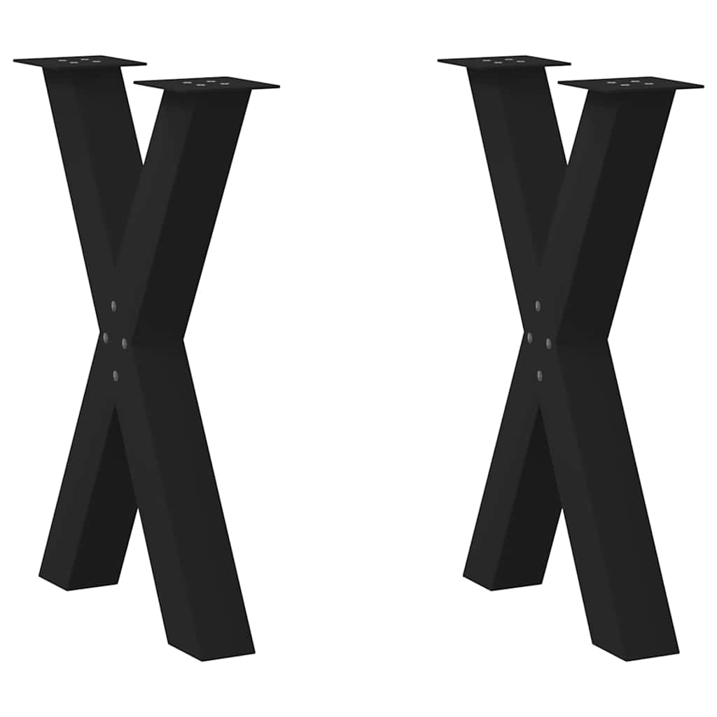 vidaXL Nohy jídelního stolku ve tvaru X 2 ks černé 60x(72-73) cm