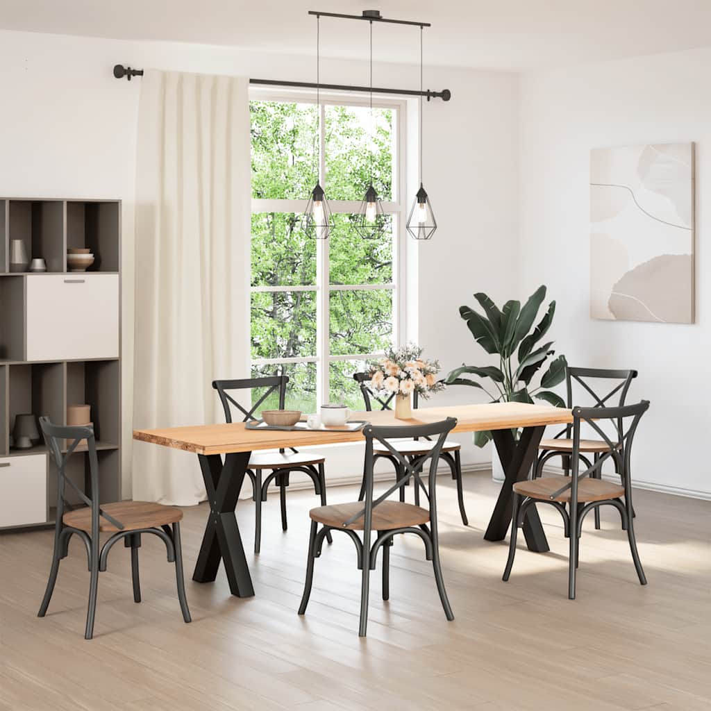 vidaXL 2 db fekete acél étkezőasztal lábak X-alakú 60x(72-73) cm