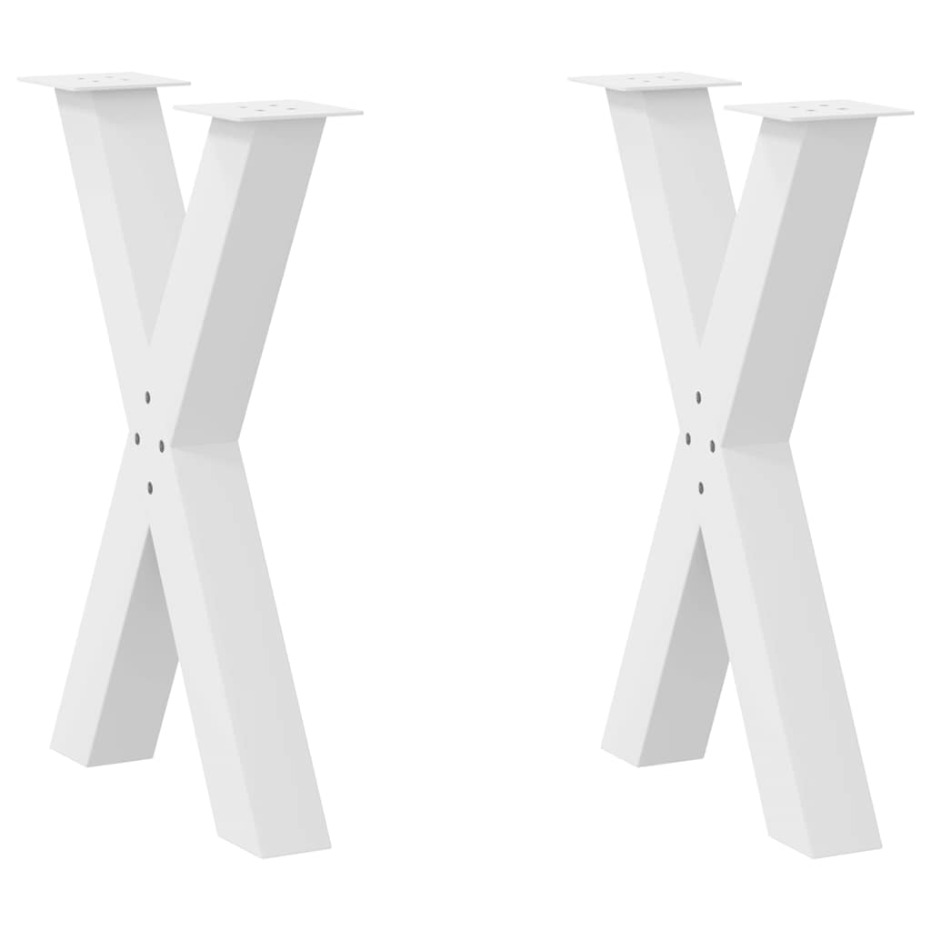vidaXL Nohy k jídelnímu stolu ve tvaru X, 2 ks, bílé, 60 x (72-73) cm, ocel